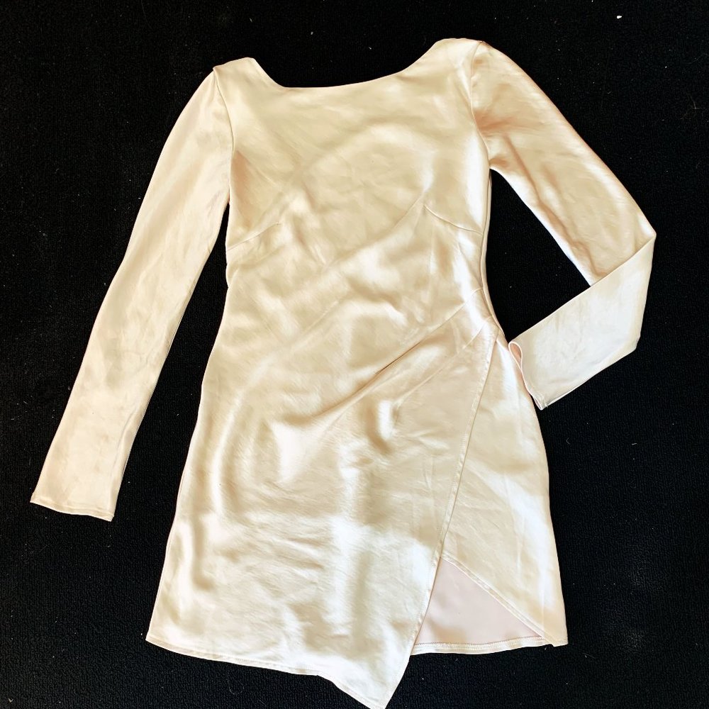 Native Daughter Satin Stretch Dress Chanpagne Sz. Sm